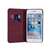 1 x RAW Customer Returns 32nd Classic Series - Leather Case Cover for Apple iPhone 6 6S, Genuine Leather Case Design Made with Card Slot, Magnetic and Stand - Burgundy - RRP €21.99