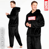 1 x RAW Customer Returns Marvel Men s Pajamas - Men s Winter Fleece Pajamas Black, 2XL  - RRP €32.27