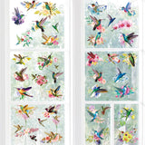 1 x RAW Customer Returns PLIGREAT 8 Sheets of Hummingbirds Window Stickers, Spring Summer DIY Self-Adhesive Stickers, Colorful Flowers Window Stickers for Living Room Shower Glass Window Decoration Party Decoration Stickers - RRP €10.36