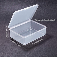 1 x RAW Customer Returns BENECREAT 6 Pack Rectangular Plastic Box 14.4x10.8x4.75cm Transparent Storage Box with Flip Lid for Small Items, Pills, Herbs, Beads - RRP €23.44