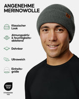 1 x RAW Customer Returns DANISH ENDURANCE Merino Wool Beanie for Unisex Children Grey  - RRP €28.19