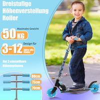 1 x RAW Customer Returns Scooter children 4 years, 2 LED light wheels scooter children for girls boys from 3 years, easy folding children s scooter with 3 adjustable handlebars and rear brake 3-stage adjustable handlebar - RRP €43.36