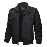 1 x RAW Customer Returns KEFITEVD jacket men s transitional jacket spring jacket autumn jacket army jacket men s bomber jacket aviator jacket stand-up collar leisure jacket work jacket men blouson black L - RRP €65.53