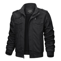 1 x RAW Customer Returns KEFITEVD Transition jacket men s spring jacket autumn jacket army jacket men s bomber jacket aviator jacket stand-up collar leisure jacket work jacket men s blouson black M - RRP €65.53