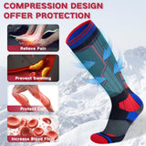 1 x RAW Customer Returns Reamphy 2 pairs of ski socks, merino wool socks, thermal socks for men and women, breathable compression stockings, warm support stockings, knee-high thick compression socks for winter sports, snowboarding, 39-42 - RRP €25.2