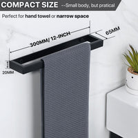 1 x RAW Customer Returns SAYAYO Towel Holder Black Towel Rail Guest Towel Holder Wall Mounted Stainless Steel Bath Towel Holder for Bathroom and Kitchen 30CM, EGJF030-B - RRP €15.99