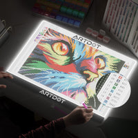 1 x RAW Customer Returns ARTDOT Light Table A3 for 5D Diamond Painting Accessories, Adjustable Brightness Diamond Painting Light Panels with Stand - RRP €29.99