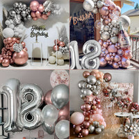 13 x Brand New Decoration 18th birthday girl, Thinbal birthday decoration 18 rose gold silver, 18th birthday decoration girl with happy birthday banner, balloons birthday 18, pompoms for girls 18th birthday decorations - RRP €130.91