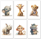 1 x RAW Customer Returns LAVEMA pictures for children s rooms Happy African Safari animals A4 poster without picture frame Children s room poster Girls and boys Baby room decoration - RRP €10.99