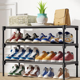 1 x RAW Customer Returns Kitsure shoe rack shoe rack shoe rack premium nonwoven fabric shoe rack shoe rack 4 levels shoe rack stacking rack robust and durable long black - RRP €30.0