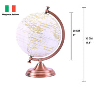 1 x RAW Customer Returns Exerz 20cm Globe Metallic Gold Color Italian - Wedding Guest Book - Educational, Geographic Decoration - Metal Arch and Base, Coated in Gold Color - RRP €31.79