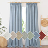 1 x RAW Customer Returns PONY DANCE Living Room Curtains with Straps Indoor Elegant Semi-Sheer Curtains for Bedroom 2 Panels 55 x 96 Mist Blue - RRP €37.26