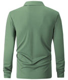 1 x RAW Customer Returns igeekwell Golf Polo Shirt Men s Long Sleeve T-Shirt Plain Autumn Shirt Basic Polo Shirt Sport Work Green L - RRP €36.29