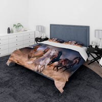 1 x RAW Customer Returns JEFFEL Horse bed linen set 135 x 200 cm, children s bed linen, horse motif 3D animal motif, microfibre, very soft, children s bed linen set with duvet cover and pillowcase 135 x 200 cm, horse-2  - RRP €29.99