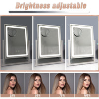 2 x RAW Customer Returns WITFAMILY 13.7 x 10.2 Hollywood Makeup Mirror with 3 Color Light Modes and Adjustable Brightness, 360 Table Mirror with 10x Magnification and EU Plug, White - RRP €109.98