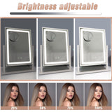 2 x RAW Customer Returns WITFAMILY 13.7 x 10.2 Hollywood Makeup Mirror with 3 Color Light Modes and Adjustable Brightness, 360 Table Mirror with 10x Magnification and EU Plug, White - RRP €109.98