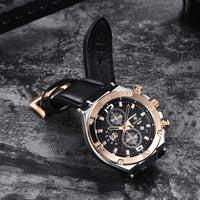 1 x RAW Customer Returns BENYAR men s watch Brown Leather Strap Chronograph Quartz Watch Men Date Calendar Waterproof Wristwatch Men Sport with Blue Black Dial Elegant Gift - RRP €49.57