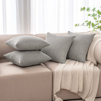 1 x RAW Customer Returns MIULEE Set of 4 cushion covers, corduroy cushion cover, decorative cushion cover, sofa cushion, couch cushion, decorative cushion cover, decorative cushion cover with hidden zip, 50 x 50 cm, 20 x 20 inches, light grey - RRP €29.23