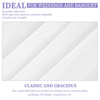 1 x RAW Customer Returns Showgeous 2 Pieces Round White Tablecloth 228cm Polyester Fabric Tablecloth Washable Fabric Table Cover for Wedding Banquets Restaurant Buffet Parties and Camping - RRP €20.53