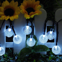 1 x RAW Customer Returns Tuokay Solar Fairy Lights Outdoor 6.5m 30 LED 8 Modes Waterproof LED Outdoor Fairy Lights with Ball, Decorative Lighting for Garden Balcony Pavilion Terrace Lawn Yard Fence Wedding Decoration White  - RRP €13.99