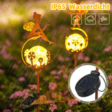 1 x RAW Customer Returns JOYCREATOR solar lamps for outdoors 2 pieces, metal solar lights garden IP65 waterproof set of 2, LED solar garden lights for outdoors rust decoration elf fairy garden plug balcony terrace flowerpot path - RRP €26.97