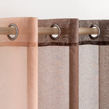 1 x RAW Customer Returns MIULEE Sheer Polyester Voile Curtains Eyelet Shaded for Living Room Bedroom Bathroom Kitchen Child s Room Window Curtain Balcony Home with 2 Panels 140X245CM Light Brown - RRP €29.99