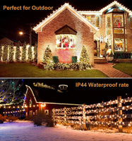 1 x RAW Customer Returns Outdoor Christmas Lights, Ulinek 1000LED 25M Outdoor Christmas Lights, 8 Mode Waterproof Light Chain for Christmas Garden Indoor Outdoor Party Home, Warm White Christmas Lights Green Wire  - RRP €59.99