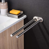 1 x RAW Customer Returns ZUNTO Towel Rack Two Arm Towel Rail Bathroom Wall Mounted Double Brushed Stainless Steel 40cm - RRP €18.14