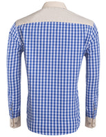 1 x RAW Customer Returns COOFANDY shirt men s traditional shirt checked shirt Oktoberfest long-sleeved checked shirts casual shirt checked shirts cargo shirt with cotton slim fit for men blue XL - RRP €35.28