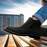 1 x RAW Customer Returns Bruno Marc Men s Chelsea Boots Suede Boots Ankle Boots BLACK SBBO2219M-E Size 47 EUR  - RRP €25.78