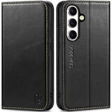 1 x RAW Customer Returns SHIELDON Case for Galaxy S24 5G, Case Genuine Leather Card Slot RFID Blocker Kickstand Shockproof TPU Inner Case Leather Case Flip Case Compatible with Galaxy S24 2024 6.2 - Retro Black - RRP €30.99