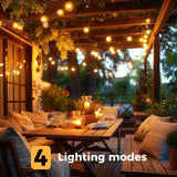 1 x RAW Customer Returns Woolmug Outdoor Solar Fairy Lights, 23M 30 3 LED Solar Fairy Lights Bulbs Outdoor, 4 Modes USB Waterproof Solar Fairy Lights for Garden, Wedding, Balcony, House, Christmas Decoration, Warm White - RRP €49.99