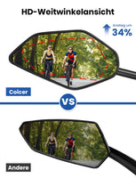 1 x RAW Customer Returns Coicer - Bicycle mirror extra large mirror surface impact-resistant real glass Bicycle mirror for handlebars ebike Rearview mirror Bicycle mirror for e-bike Mirror Bicycle rearview mirror foldable left right  - RRP €21.07