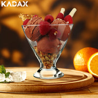 1 x RAW Customer Returns KADAX ice cream bowl glass set, ice cream bowls, dessert glasses with base, ice cream glasses, dessert bowls for ice cream, desserts, fruit, appetizers, cocktails, dessert glasses, ice cream glasses 6, 460 ml  - RRP €24.58