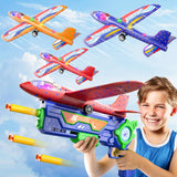 10 x Brand New Ci Vetch Airplane Launcher Toys for Boys Kids, 5 Pack Foam Airplane Outdoor Toys, 2 Led Plane 2 Kites 40 Soft Balls, 3 4 5 6 7 8 Year Old Boys Birthday Gift Ideas - RRP €192.0