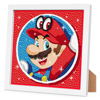 2 x Brand New RICUVED Mario Diamond Painting Children Full Kit Animated 5D Diamond Painting Diamond Painting with Wooden Frame Diamond Rhinestone Cross Stitch Embroidery Craft Painting Creative Home Decor - RRP €17.96