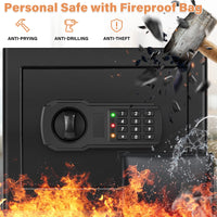 1 x RAW Customer Returns 30L fireproof safe, anti-theft hotel safe with combination lock, digital home safe for laptop documents, money, medication, ammunition, valuables - RRP €141.17