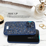 1 x RAW Customer Returns BEZ mobile phone case for iPhone 15 Pro Max case glitter, Sparkle Diamond Crystal Bling case with Bling Co. Series for iPhone 15 Pro Max, midnight blue - RRP €24.99