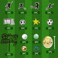 1 x Brand New WIDEBG football cake decoration children s birthday football cake decoration confetti balloon cake decoration Happy Birthday Cake Toppers Sport Ball Cupcake Topper Football Birthday Decoration 39 pieces - RRP €13.42