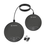 1 x RAW Customer Returns NewlineWork Dual Cascade Bluetooth USB Conference Speaker with 4 Microphones, 2 Removable Noise Reduction Daisy Chain Conference Speaker for Large Meetings with 10-20 People - RRP €90.1