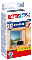 2 x RAW Customer Returns tesa Insect Stop COMFORT fly screen for floor-to-ceiling windows - self-adhesive insect protection - fly net without drilling - anthracite transparent , 120 cm x 240 cm - RRP €32.14