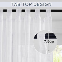 1 x RAW Customer Returns PONY DANCE curtains living room loop curtain set of 2 - H 220 x W 140 cm voile curtains for balcony door sliding door curtains white semi-transparent curtain linen look loop curtains - RRP €26.95