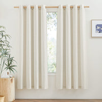 1 x RAW Customer Returns PONY DANCE Linen Curtains Short Semi-Transparent Linen Curtain Boho Set of 2 H 160 x W 140 cm Living Room Curtains Linen Look Short Semi-Transparent Curtains with Eyelets Linen Curtains - RRP €28.19