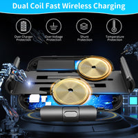 1 x RAW Customer Returns Olycism Dual Coils 15W Fast Wireless Charger Car Phone Holder With Charging Function Automatic Induction Qi Wireless Car Chargers Ventilation for Samsung Galaxy Z Fold 5 4 3 2 USB QC 3.0 Car Charger - RRP €44.36