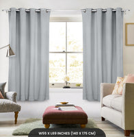 1 x RAW Customer Returns Utopia Bedding Blackout Modern Living Room Curtains 2 Pieces 140x175 cm, Grayish White - Thermal Insulating Cold and Heat Curtains for Bedroom, Living Room and Kitchen with Eyelets - RRP €23.4