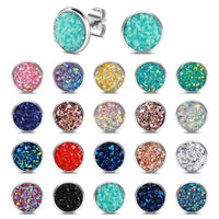 1 x RAW Customer Returns 20 Pairs Stud Earrings Set Round Druzy Stainless Steel Stud Earrings Jewelry Boho Statement Earrings Fashion Jewelry Earrings Set Girls - RRP €10.99