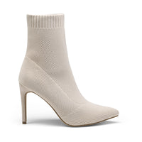 1 x RAW Customer Returns DREAM PAIRS Women s Knitted Ankle Boots, Non-Slip Sole, Thin Heel, Beige, 39 EU - RRP €45.06