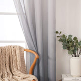 1 x RAW Customer Returns MIULEE Curtains Transparent Curtains Gradient Linen Sheer Set of 2 Voile Curtains with Eyelets Decorative Curtain Window Curtain for Bedroom and Living Room 145 x 140cm H x W White Coffee - RRP €22.68