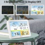 1 x RAW Customer Returns Kalawen Radio Weather Station with Outdoor Sensor, Digital Color Display, DCF Radio Clock for Indoor and Outdoor Use, Thermometer, Hygrometer, Weather Forecast, Barometer and Moon Phase White  - RRP €49.99