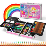 1 x RAW Customer Returns Spardar Painting Case for Kids, 145pcs Deluxe Painting Set with Aluminum Box, Drawing Set with Oil Pastels, Colored Pencils, Markers, Watercolor Cakes etc. Gift for Children, Beginners, Artists - RRP €36.38